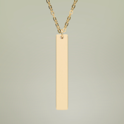 Engraved "FAITH" Vertical Bar Necklace — Personalized Stainless Steel Pendant