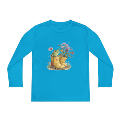 Youth Long Sleeve Tee — Froggy Garden Boots Illustration