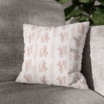 Boho Blush Floral Throw Pillowcase