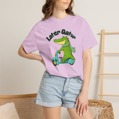 Later Gator After While Gator T-Shirt Cute Cartoon Alligator Scooter Tee Gift