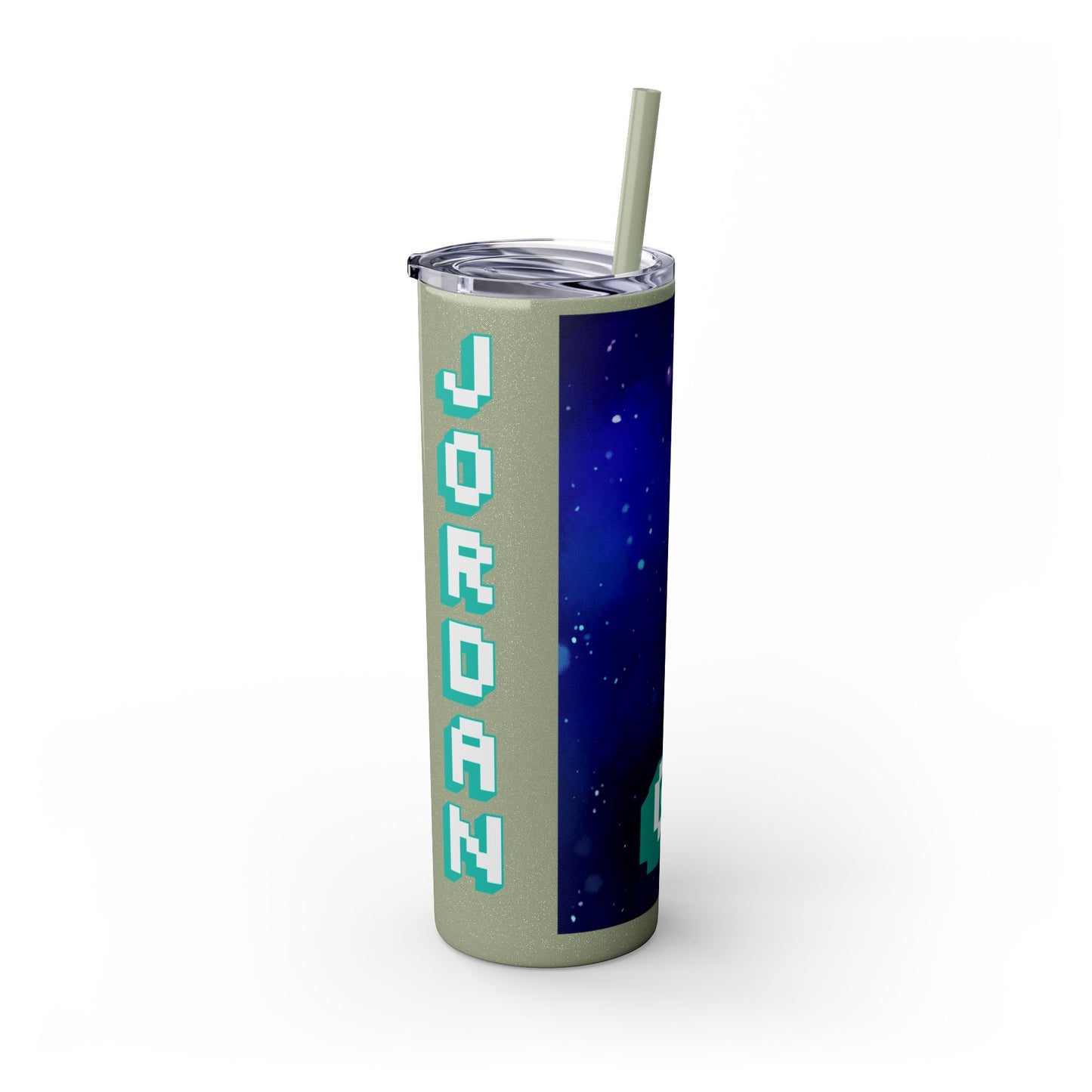 Tumbler Travel Cup Personalized Gamer Skinny Tumbler with Straw - 20oz - Cool Space Design