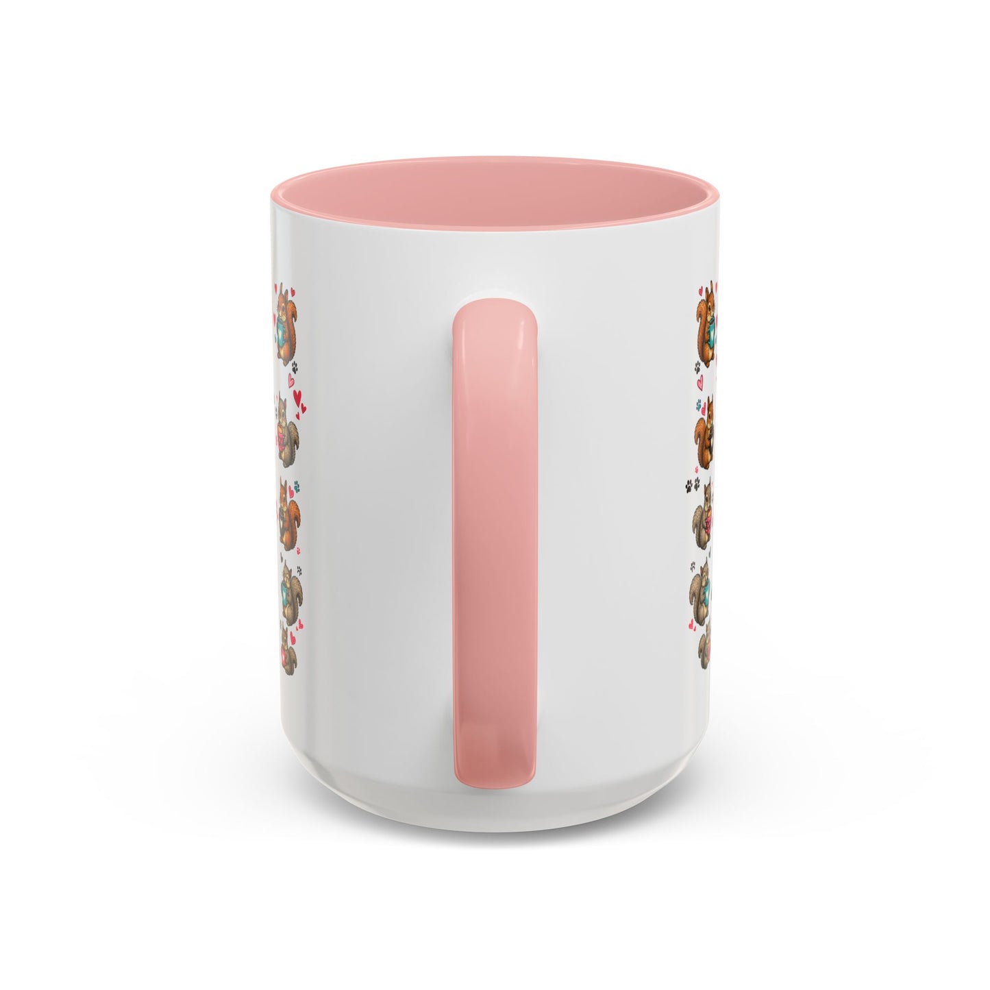 Accent Coffee Mug — "A Girl Can't Survive on Coffee Alone" Cute Squirrel Faith Mug