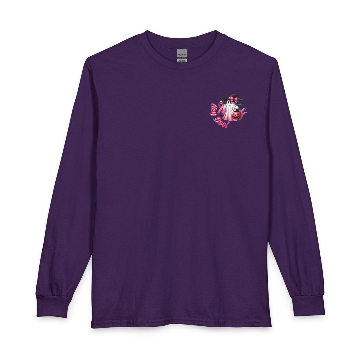 Breast Cancer Awareness Long Sleeve Tee — "In October We Wear Pink" Cow Design