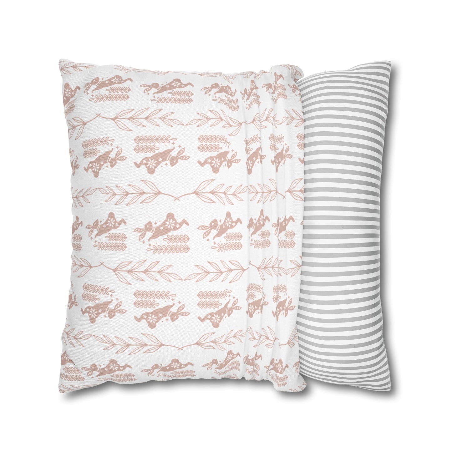 Boho Blush Floral Throw Pillowcase