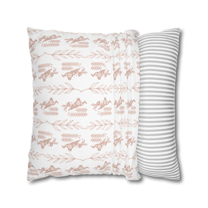 Boho Blush Floral Throw Pillowcase