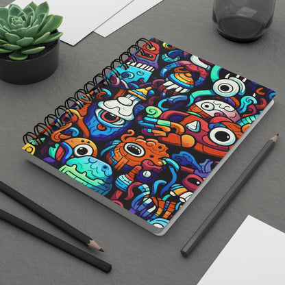 Doodle Monsters Spiral Notebook — Colorful Cartoon Art Journal for Kids & Creatives