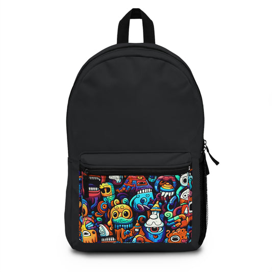 Backpack — Colorful Doodle Monsters Front-Pocket Backpack