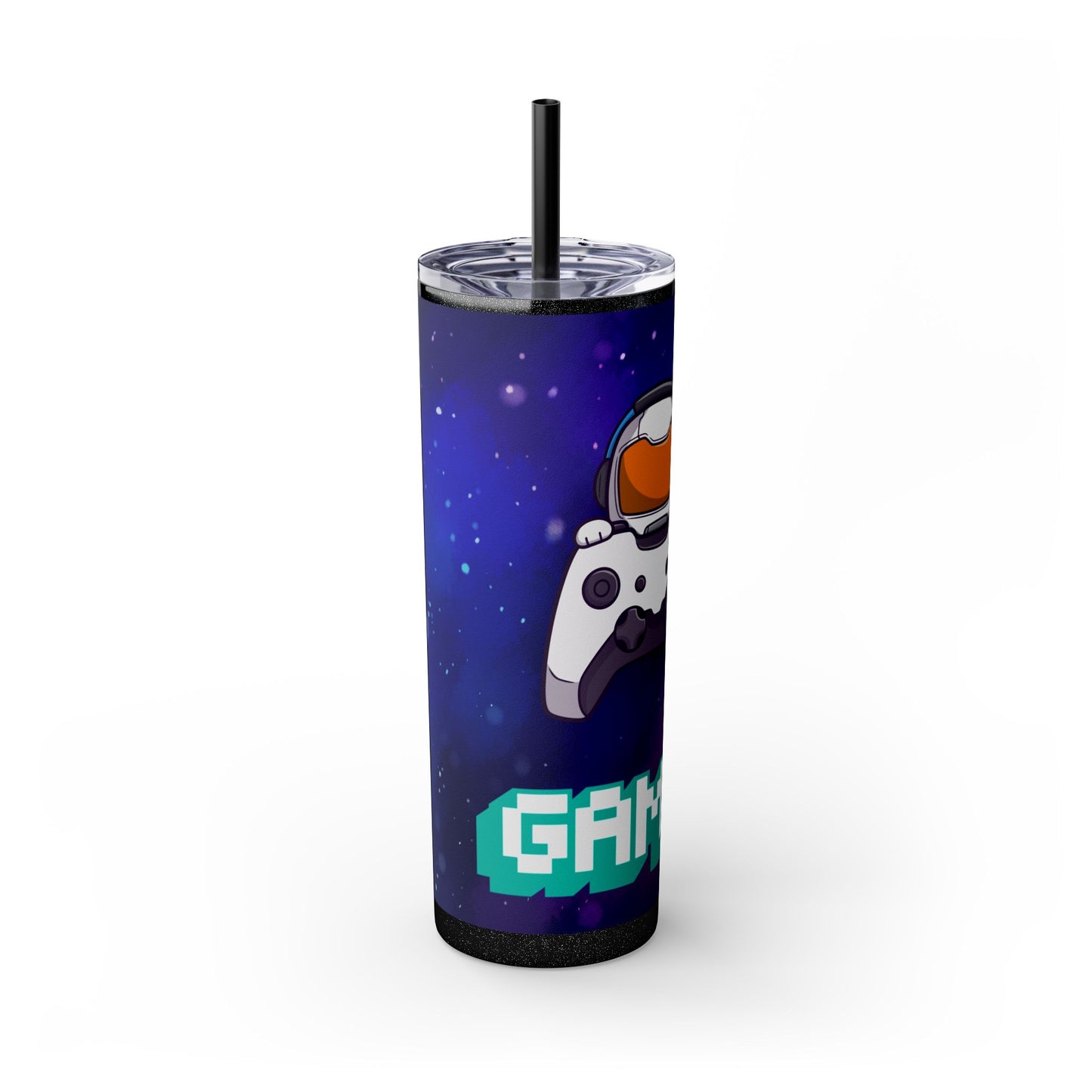 Tumbler Travel Cup Personalized Gamer Skinny Tumbler with Straw - 20oz - Cool Space Design