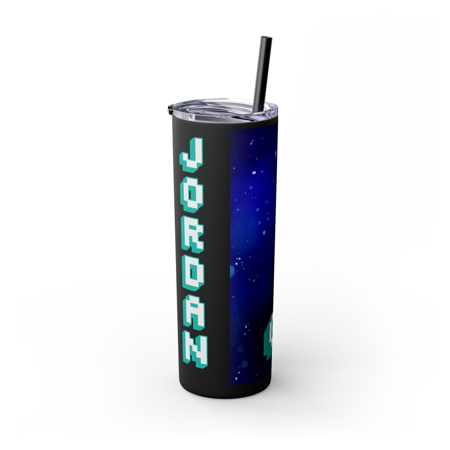 Tumbler Travel Cup Personalized Gamer Skinny Tumbler with Straw - 20oz - Cool Space Design