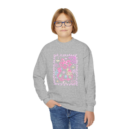 Sweatshirt Youth Crewneck Sweatshirt Cute Pastel Floral Design Cozy Gift for Kids Perfect for Birthdays Spring and Everyday Wear