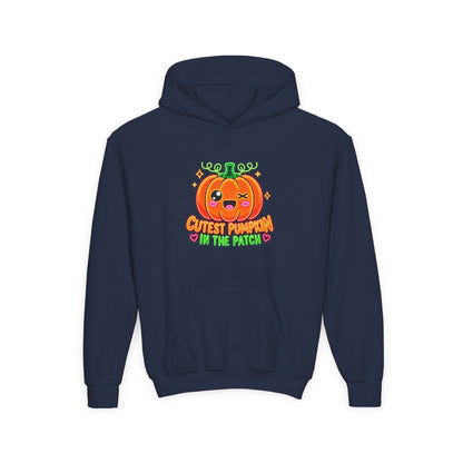 Youth Hoodie — "Cutest Pumpkin in the Patch" Cute Halloween Pumpkin Pullover