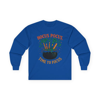T-Shirt Hocus Pocus Long Sleeve Tee Halloween Shirt Funny Graphic Tee Autumn Fashion Unisex Casualwear Spooky Season Apparel
