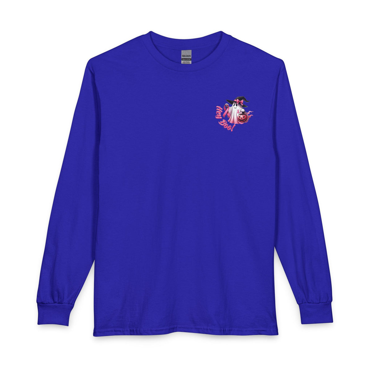 Breast Cancer Awareness Long Sleeve Tee — "In October We Wear Pink" Cow Design