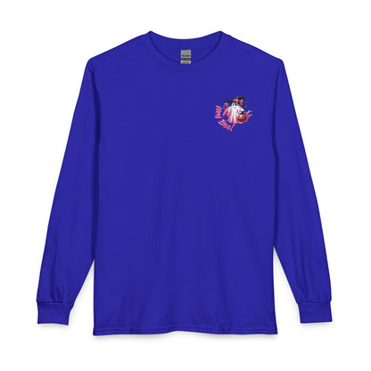 Breast Cancer Awareness Long Sleeve Tee — "In October We Wear Pink" Cow Design