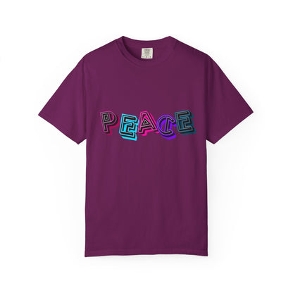 T-Shirt Vibrant Peace Heart T-Shirt Unisex Graphic Tee Summer Festival Wear Gift for Music Lovers Casual Everyday Top