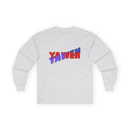 T-Shirt Long Sleeve Tee with 'YAWEH' Design Comfortable Casual Wear Gift for Friends or anyone Unique Shirt for Everyday Christian Style