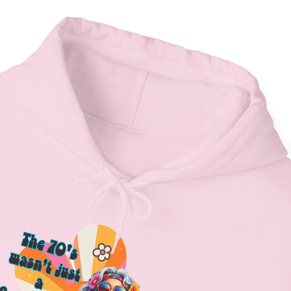 Retro Hippie Hoodie – "The 70's wasn't your generation it was mine" Colorful Boho Graphic