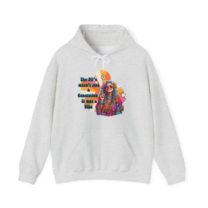 Retro Hippie Hoodie – "The 70's wasn't your generation it was mine" Colorful Boho Graphic
