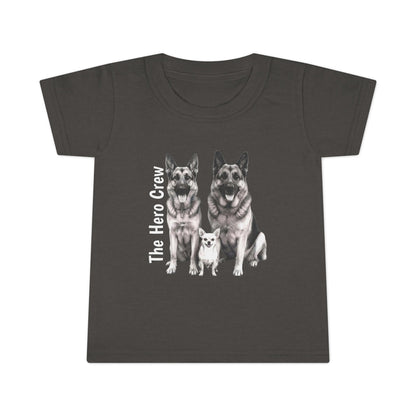 Toddler T-Shirt "The Hero Crew" German Shepherd & Pup Graphic