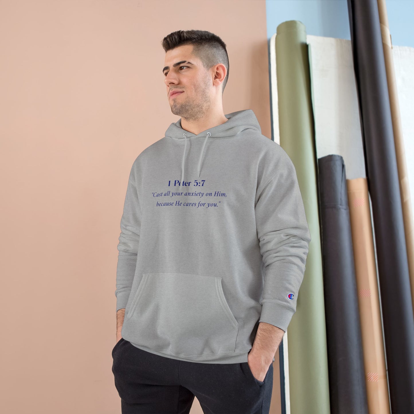 Faith-Inspired Champion Hoodie, Cozy Sweatshirt, Inspirational Gift, Christian Apparel, Religious Wear, Motivational Cozy Clothing