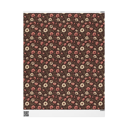 Floral Gift Wrap Paper Rustic Wrapping Paper for Birthdays Holidays & Special Occasions Eco Friendly Gift Packaging Floral Design