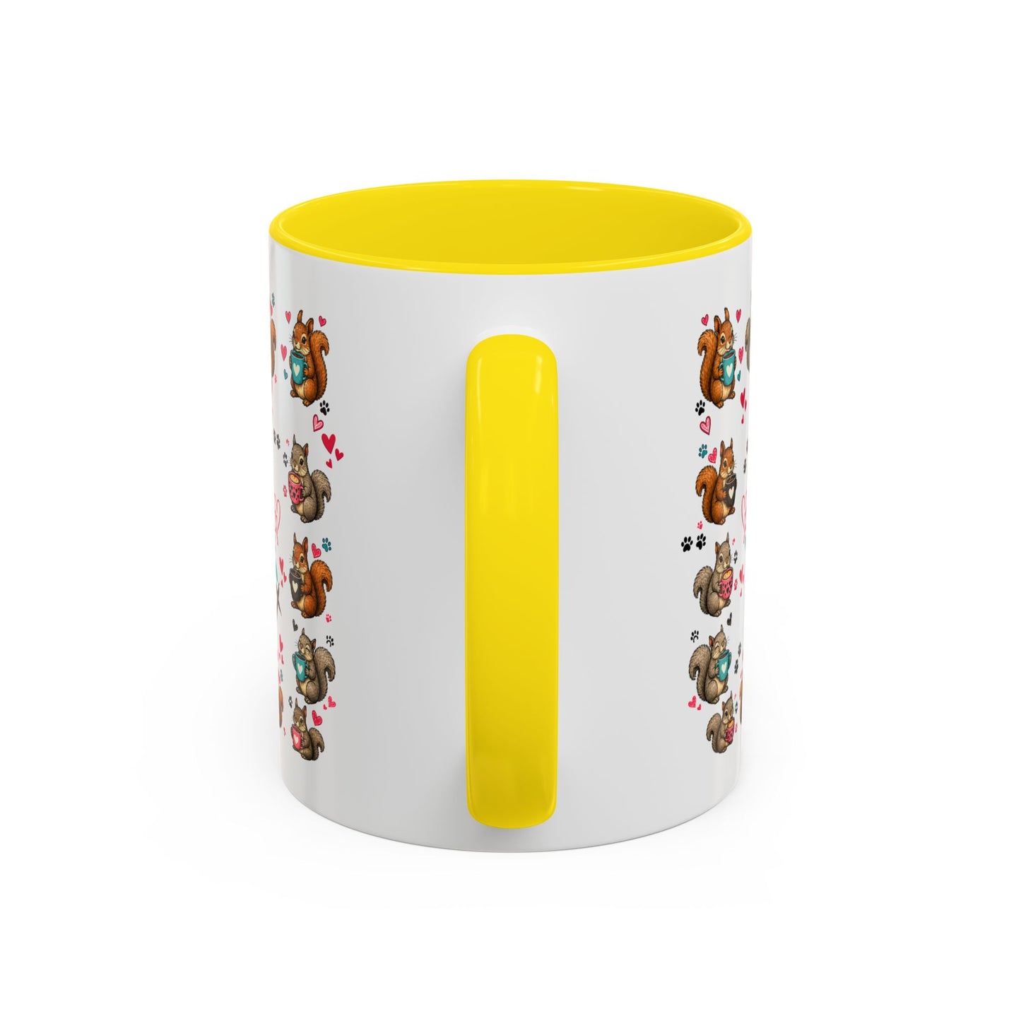 Accent Coffee Mug — "A Girl Can't Survive on Coffee Alone" Cute Squirrel Faith Mug