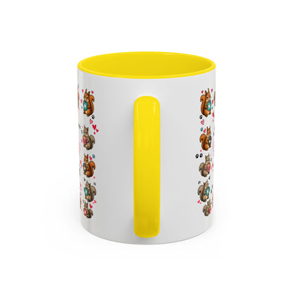 Accent Coffee Mug — "A Girl Can't Survive on Coffee Alone" Cute Squirrel Faith Mug