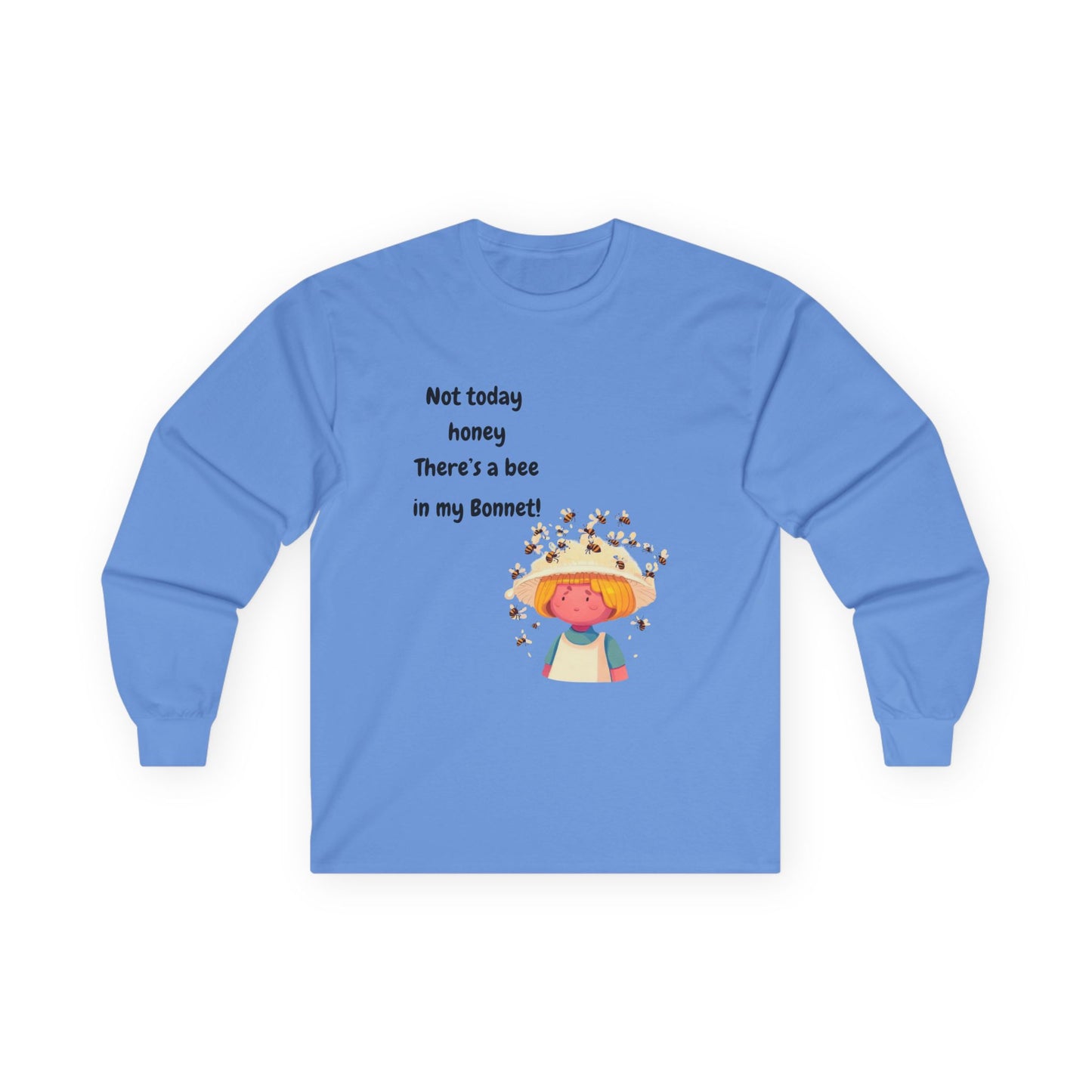 T-Shirt Unisex Long Sleeve Tee with Funny Bee Design Casual Wear Gift for Her Birthday, Summer Outfit Humorous Shirt