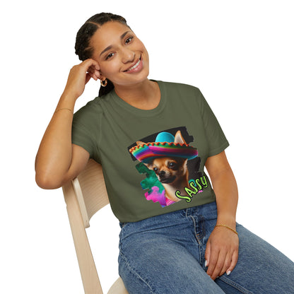 Sassy Chihuahua in Sombrero T-Shirt - Cute Mexican Dog Graphic Tee