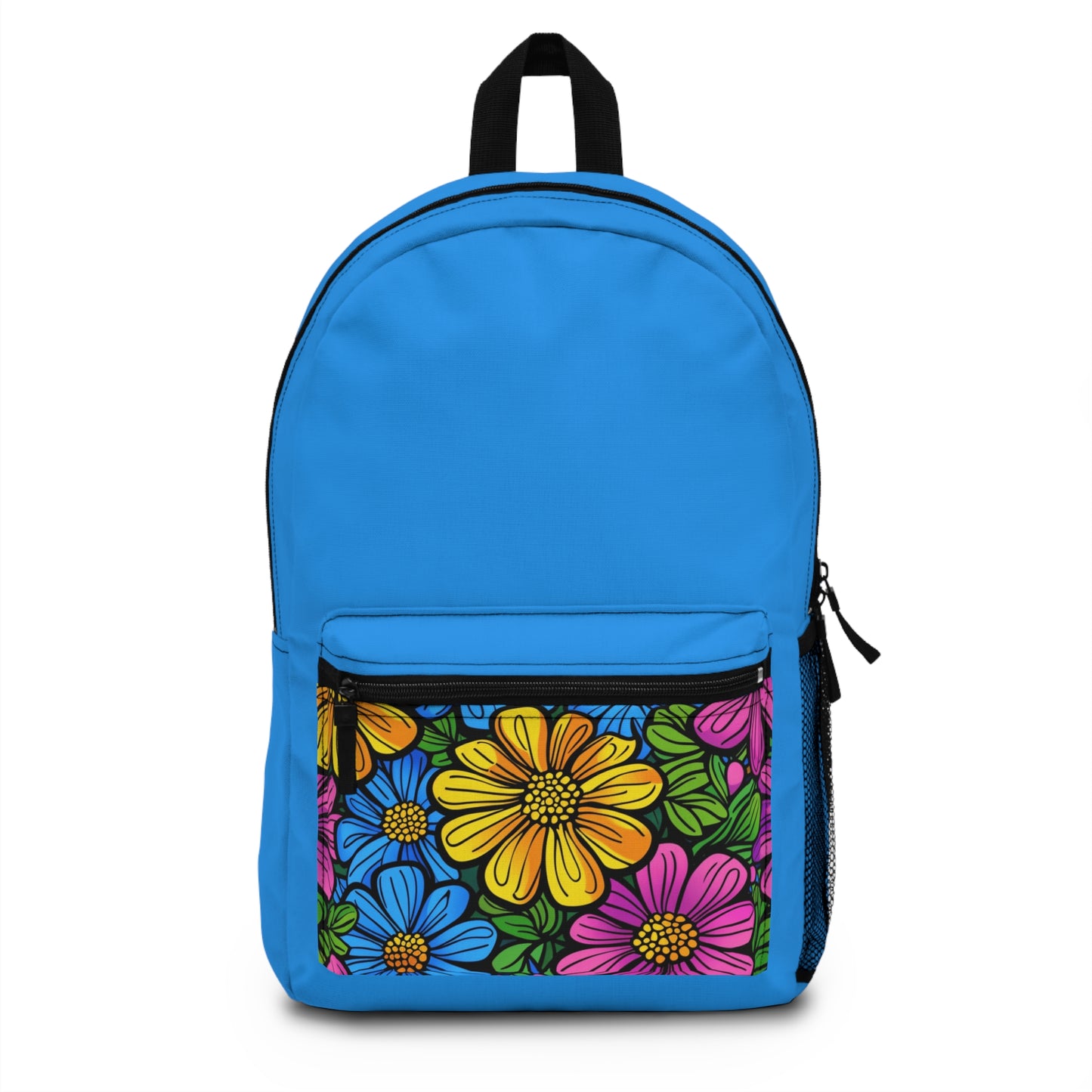 Floral Doodle Backpack — Colorful Daisy Print School & Travel Bag
