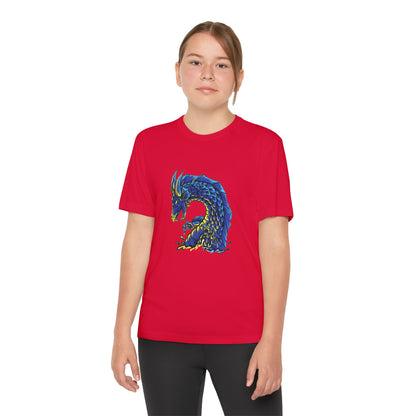 T-Shirt  Youth Dragon Graphic Tee Competitive Spirit Shirt for Kids Epic Dragon Art Birthday Gift Sports Event Apparel