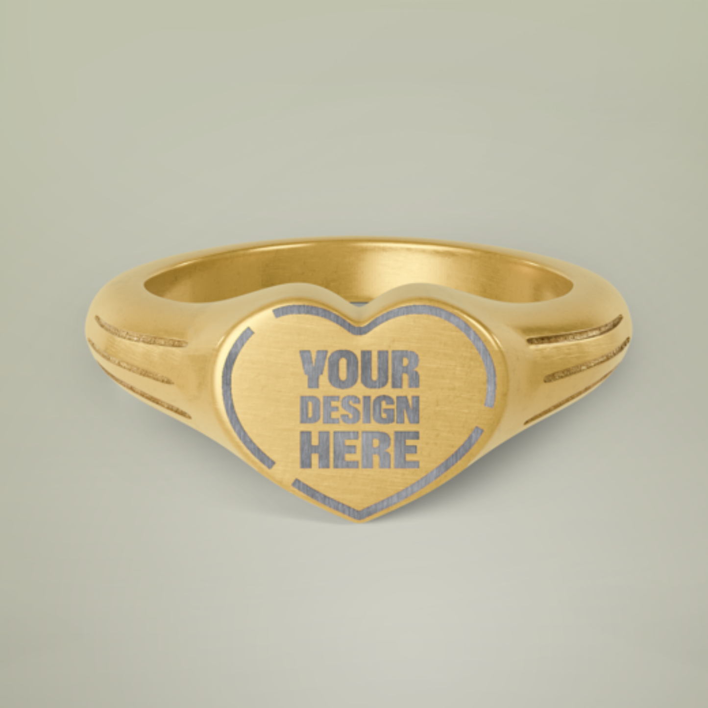 Heart Signet Ring — Engraved “Chosen 1 Thess 1:4” Stainless Steel