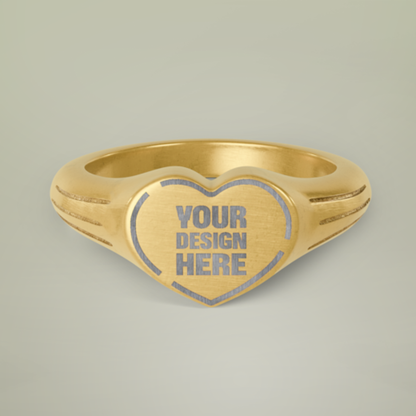 Heart Signet Ring — Engraved “Chosen 1 Thess 1:4” Stainless Steel