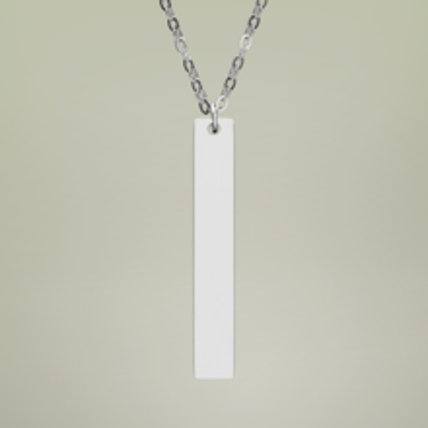 Engraved "FAITH" Vertical Bar Necklace — Personalized Stainless Steel Pendant