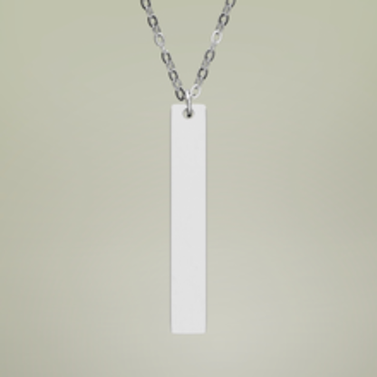 Engraved "FAITH" Vertical Bar Necklace — Personalized Stainless Steel Pendant