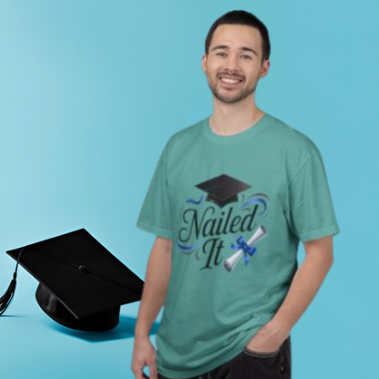 Nailed It Graduation T-Shirt — Cap & Diploma Celebration Tee