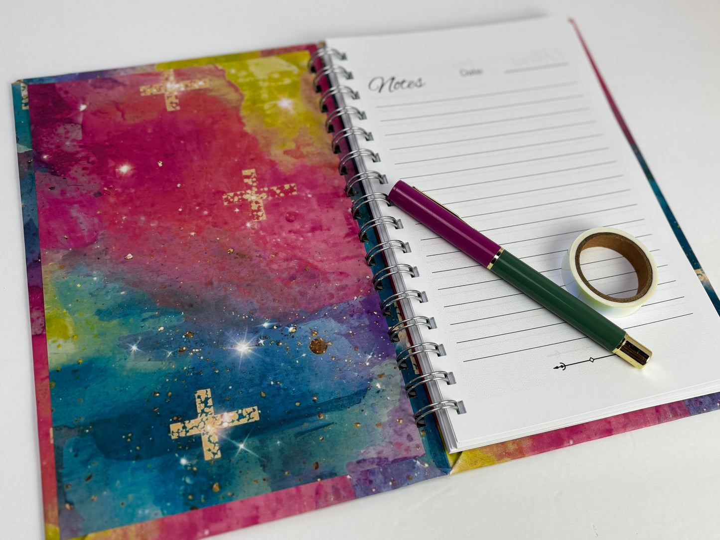 Beautifully designed spiral bound journal for notes, prayers, daily journaling