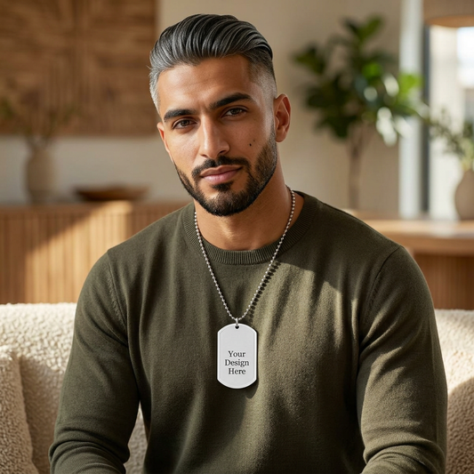 Custom Engraved Dog Tag Necklace — Personalized Military-Style ID Pendant